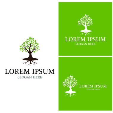 Ağaç simgesi ve sembol vektör şablonu