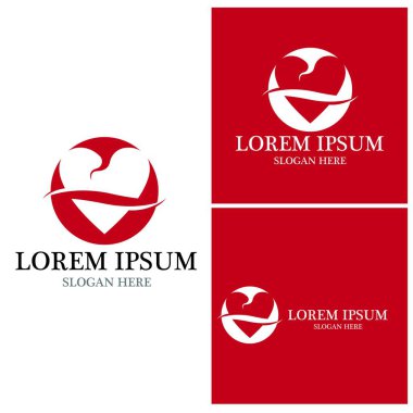 Aşk kalp simgesi ve sembol vektör şablonu