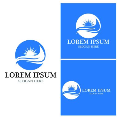 Su dalgası simgesi vektör çizim logosu