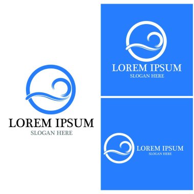Su dalgası simgesi vektör çizim logosu