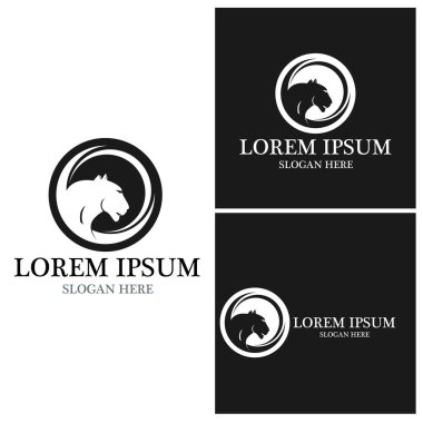 Siyah Puma logo vektör şablonu