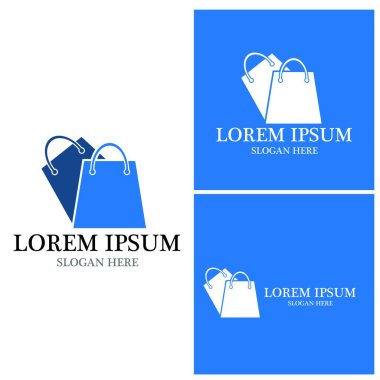 Çanta alışverişi, çevrimiçi iş vektör şablonu