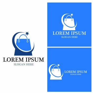 Çanta alışverişi, çevrimiçi iş vektör şablonu