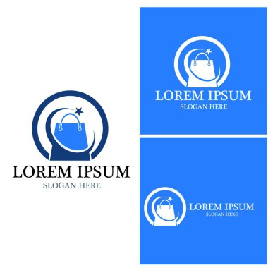 Çanta alışverişi, çevrimiçi iş vektör şablonu