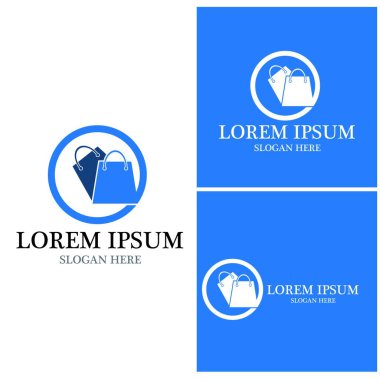 Çanta alışverişi, çevrimiçi iş vektör şablonu