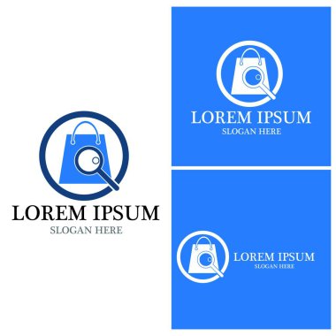 Çanta alışverişi, çevrimiçi iş vektör şablonu