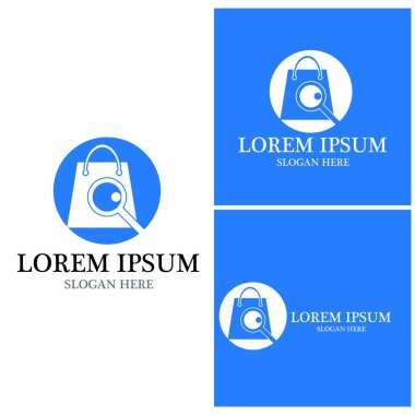 Çanta alışverişi, çevrimiçi iş vektör şablonu