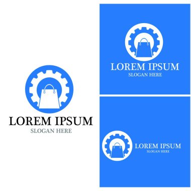 Çanta alışverişi, çevrimiçi iş vektör şablonu