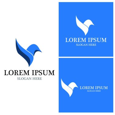 Kuş simgesi ve sembol vektör illüstrasyonu