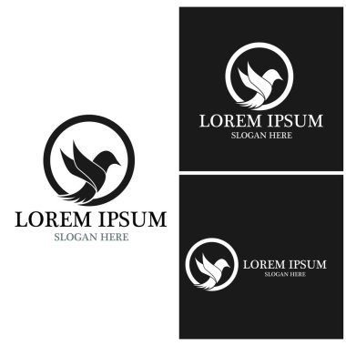 Kuş simgesi ve sembol vektör illüstrasyonu