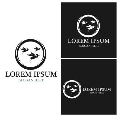 Kuş simgesi ve sembol vektör illüstrasyonu