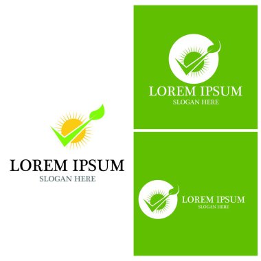 Doğa yaprağı simgesi ve sembol vektörü