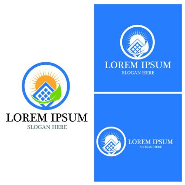 Güneş logosu enerji ikonu vektör tasarımı