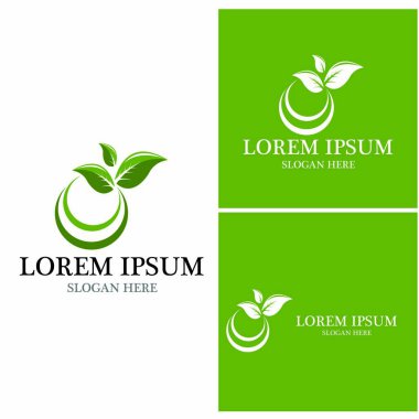 Doğa yaprağı simgesi ve sembol vektörü