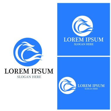 Su dalgası simgesi vektör çizim logosu