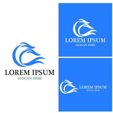 Su dalgası simgesi vektör çizim logosu