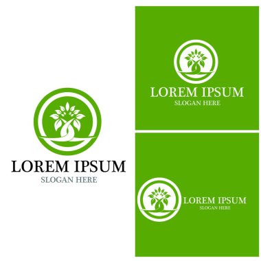 Ağaç simgesi ve sembol vektör şablonu