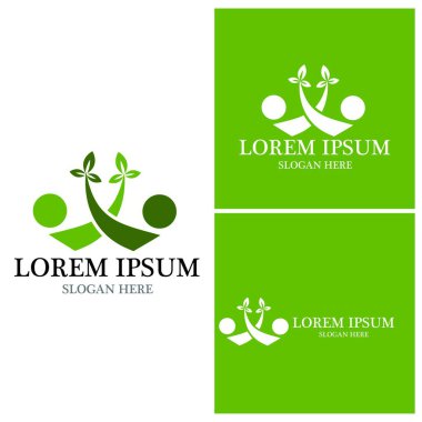Sağlık insanları yaşam logo vektör şablonu