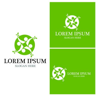 Sağlık insanları yaşam logo vektör şablonu