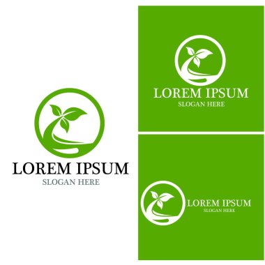 Doğa yaprağı simgesi ve sembol vektörü