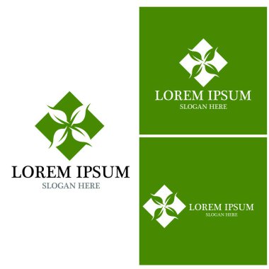 Doğa yaprağı simgesi ve sembol vektörü