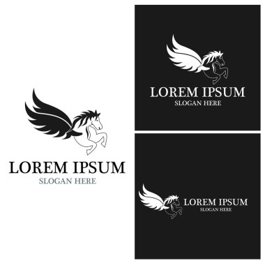 Pegasus simgesi ve sembol vektör şablonu