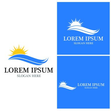 Su dalgası simgesi vektör çizim logosu