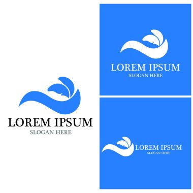 Su dalgası simgesi vektör çizim logosu