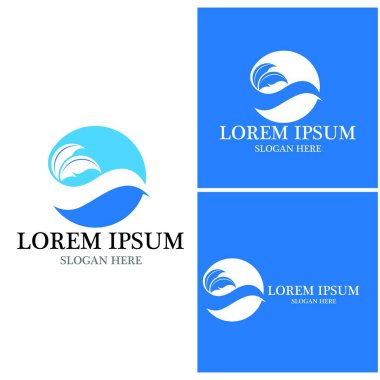 Su dalgası simgesi vektör çizim logosu