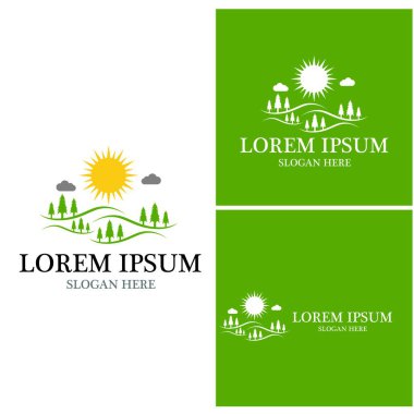 Dağ simgesi Logo Şablonu Vektör illüstrasyon Tasarımı