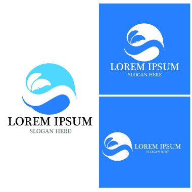 Su dalgası simgesi vektör çizim logosu