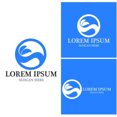 Su dalgası simgesi vektör çizim logosu