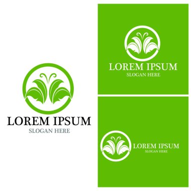 Doğa yaprağı simgesi ve sembol vektörü