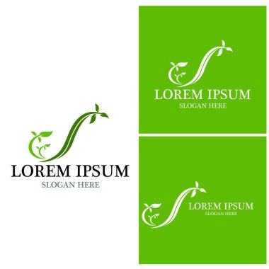 Doğa yaprağı simgesi ve sembol vektörü