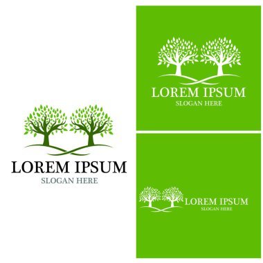 Ağaç simgesi ve sembol vektör şablonu