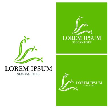 Doğa yaprağı simgesi ve sembol vektörü