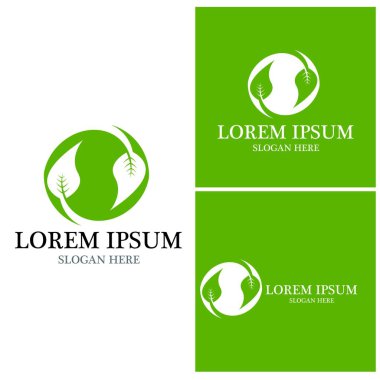 Doğa yaprağı simgesi ve sembol vektörü