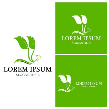 Doğa yaprağı simgesi ve sembol vektörü