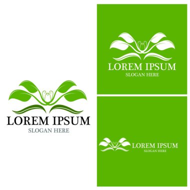 Doğa yaprağı simgesi ve sembol vektörü