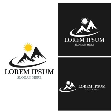 Dağ simgesi Logo Şablonu Vektör illüstrasyon Tasarımı