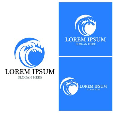 Su dalgası simgesi vektör çizim logosu