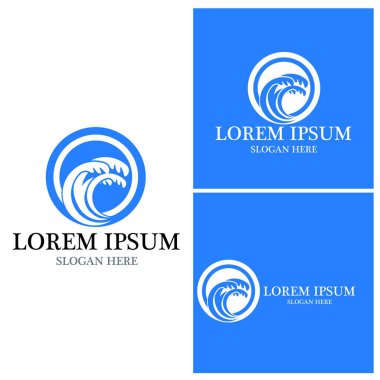 Su dalgası simgesi vektör çizim logosu