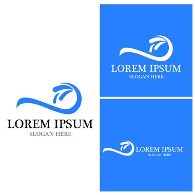 Su dalgası simgesi vektör çizim logosu