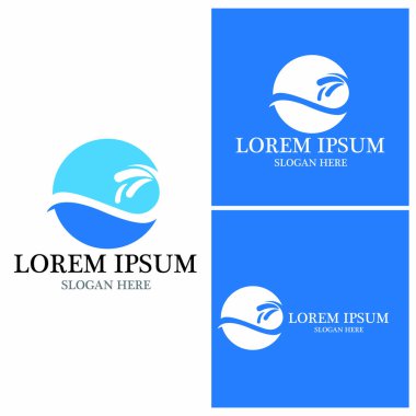 Su dalgası simgesi vektör çizim logosu