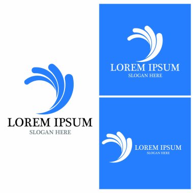Su dalgası simgesi vektör çizim logosu