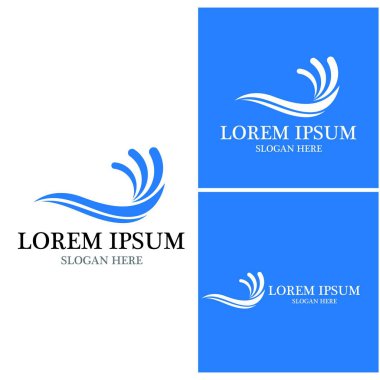 Su dalgası simgesi vektör çizim logosu