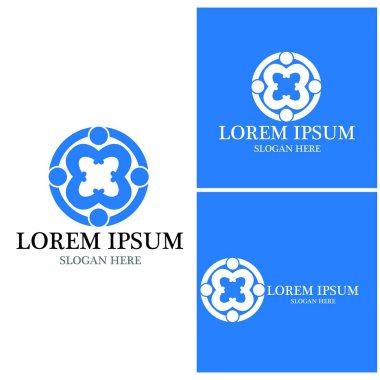 Topluluk, ağ ve sosyal simge tasarım şablonu