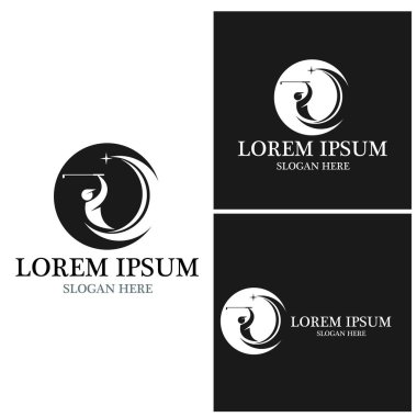 Golf simgesi ve sembol vektör şablonu