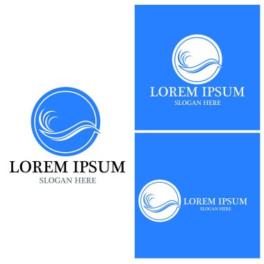 Su dalgası simgesi vektör çizim logosu
