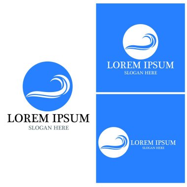 Su dalgası simgesi vektör çizim logosu